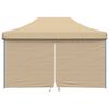 vidaXL Tendone per Feste Pieghevole Pop-Up con 4 Pareti Beige