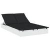 vidaXL Lettino Prendisole 2 Persone con Cuscini Bianco in Polyrattan