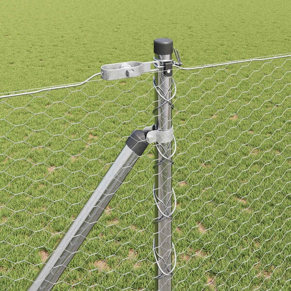 vidaXL Palo della recinzione Argento 10 x 1,2 m (maglia da 25 mm)