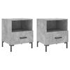 vidaXL Comodini 2 pz Grigio Cemento 40x35x47,5 cm in Legno Multistrato