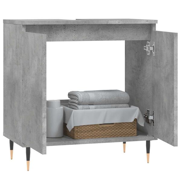 vidaXL Armadietto da Bagno Grigio Cemento 58x33x60cm Legno Multistrato