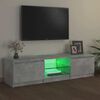 vidaXL Mobile Porta TV con Luci LED Grigio Cemento 140x40x36 cm