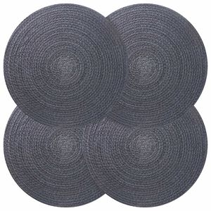 vidaXL Sottobicchieri in juta 4 pz Grigio scuro 100% Juta Tossa
