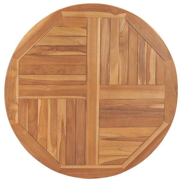 vidaXL Piano Tavolo in Legno Massello di Teak Rotondo 2,5 cm 90 cm