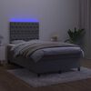 vidaXL Letto a Molle con Materasso e LED Grigio Scuro 120x200 cm