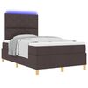 vidaXL Letto a Sorgente LED Marrone Scuro 120 x 200 cm Tessuto
