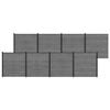 vidaXL Set di Recinzione 1391 x 186 cm WPC e Alluminio Grigio