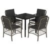 vidaXL Set da Pranzo da Giardino 5 pz con Cuscini in Polyrattan Grigio
