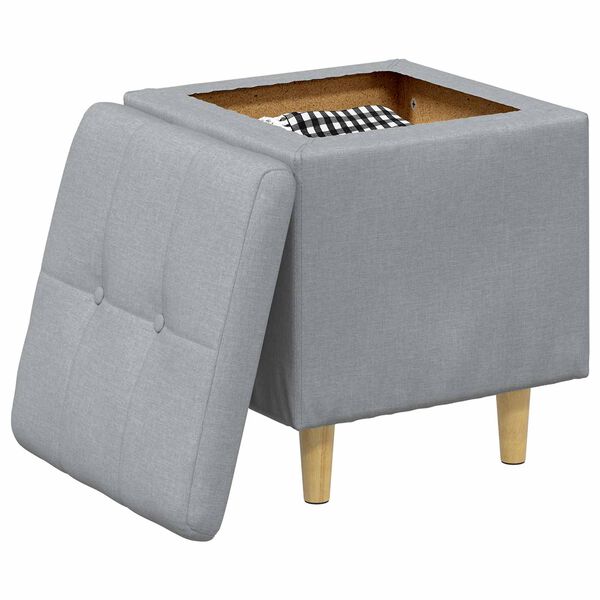 vidaXL Pouf con Storage Grigio chiaro 40 x 40 x 45 cm Tessuto