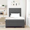 vidaXL Letto a molle con materasso Grigio scuro 120 x 200 cm Tessuto