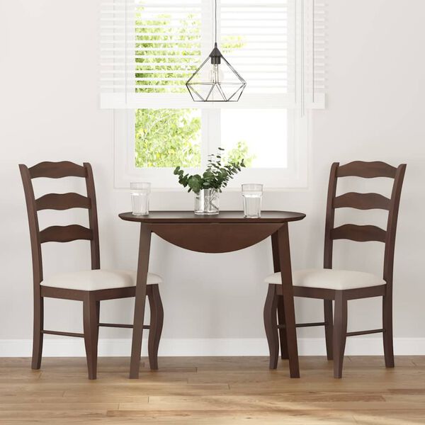 vidaXL Sedie da Pranzo con Cuscini 2pz Marrone Legno Massello di Hevea