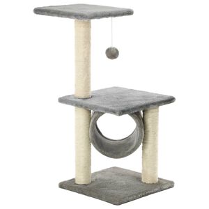 vidaXL Albero per Gatti con Tiragraffi in Sisal 65 cm Grigio