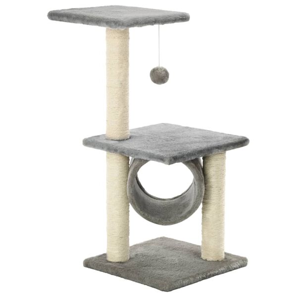 vidaXL Albero per Gatti con Tiragraffi in Sisal 65 cm Grigio