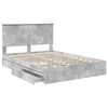 vidaXL Letto con Contenitore con testiera Grigio cemento 150 x 200 cm
