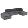 vidaXL Set da Giardino 6 pz con Cuscini in Polyrattan Grigio