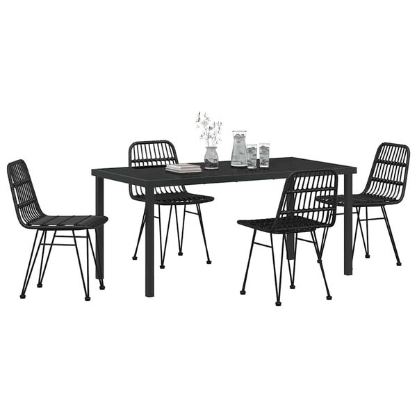 vidaXL Set da Pranzo per Giardino 5 pcs Nero