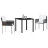 vidaXL Set da Pranzo per Giardino 3 pcs Marrone e Nero Rattan in PE