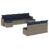 vidaXL Set Divani da Giardino 10 pz con Cuscini Grigio in Polyrattan