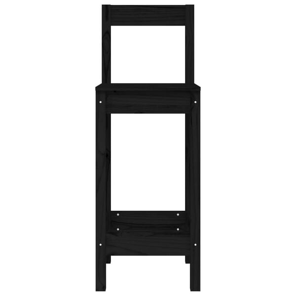 vidaXL Sedie da Bar 2 pz Nere 40x41,5x112 cm Legno Massello di Pino