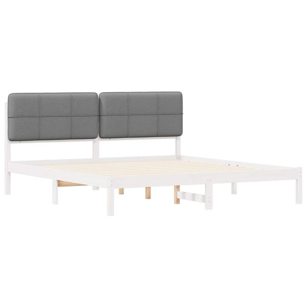 vidaXL Letto con Testiera Rivestita Grigio chiaro 200 x 200 cm