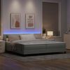 vidaXL Letto a Sorgente LED con led Grigio chiaro 200 x 200 cm Velluto