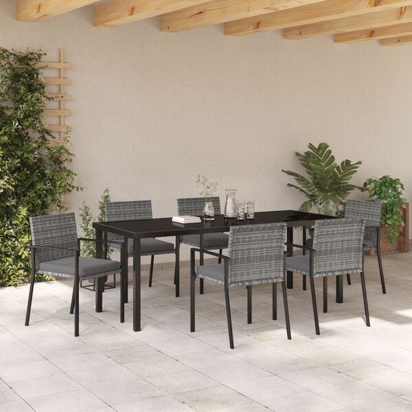 vidaXL Set da Pranzo per Giardino 6 pcs Grigio
