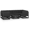 vidaXL Set Divani da Giardino 7 pz con Cuscini Massello di Pino Nero