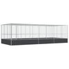 vidaXL Voliera con Estensione Argento 725x307x212 cm in Acciaio