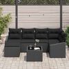 vidaXL Set da Pranzo per Giardino con cuscino 7 pcs Nero