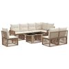 vidaXL Set Divano da Giardino 9 pz Beige e Bianco Crema polyrattan