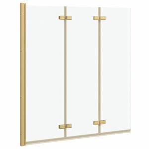 vidaXL Box Doccia Pieghevole Oro 130 x 138 cm Vetro ESG e Alluminio