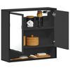 vidaXL Armadietto Specchio da Bagno Nero 65x20x60 cm Legno Multistrato