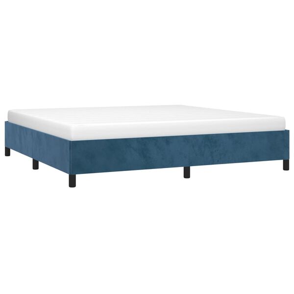 vidaXL Giroletto senza Materasso Blu Scuro 200x200 cm in Velluto