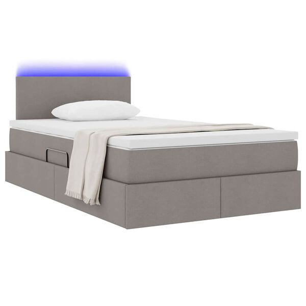 vidaXL Letto con contenitore e LED Talpa 120 x 200 cm Poliestere