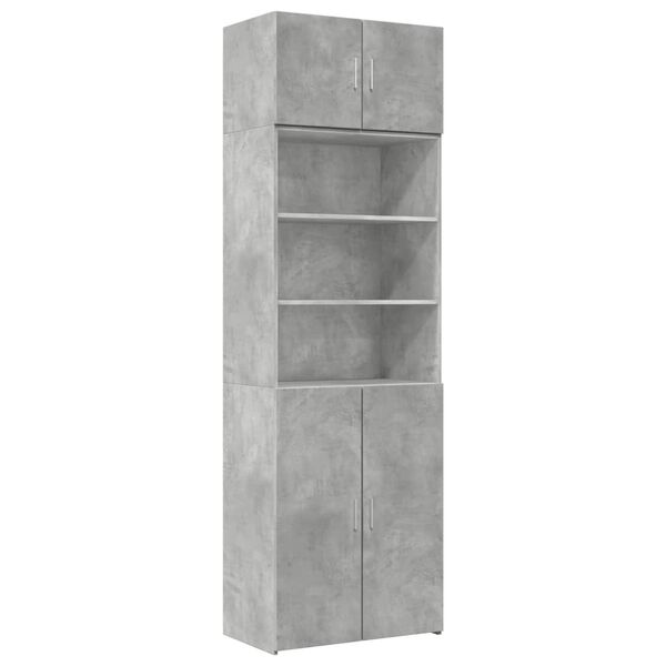 vidaXL Armadietto Grigio Cemento 70x42,5x225 cm in Truciolato