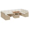 vidaXL Set Divano da Giardino 11 pcs Beige Poly Rattan