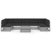 vidaXL Set Divani da Giardino 8 pz con Cuscini Grigio Massello di Pino