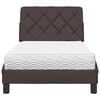 vidaXL Letto con Materasso Marrone Scuro 90x200 cm in Tessuto