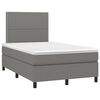 vidaXL Letto a Molle Materasso e LED Grigio Scuro 120x190cm in Tessuto