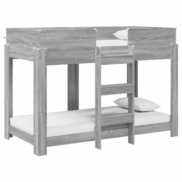 vidaXL Letto a Castello per Bambini Grigio Sonoma 80 x 160 cm