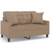 vidaXL Divano a 2 Posti con Cuscini Cappuccino 120 cm in Similpelle