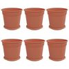 vidaXL Vasi per Piante 6 pcs Rosso Mattone &Oslash; 19 x 16 cm Plastica