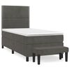 vidaXL Giroletto a Molle con Materasso Grigio Scuro 80x200 cm Velluto