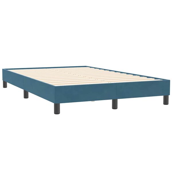 vidaXL Giroletto a Molle senza Materasso Blu Scuro 120x210 cm Velluto