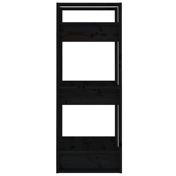 vidaXL Libreria/Divisorio Nero 41x35x91 cm in Legno Massello di Pino
