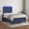 vidaXL Letto a Molle con Materasso e LED Blu 120x190 cm in Tessuto