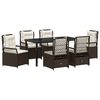 vidaXL Set da Pranzo per Giardino 7 pz Marrone polyrattan
