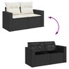 vidaXL Set Divani da Giardino con Cuscini 7pz Nero Polyrattan
