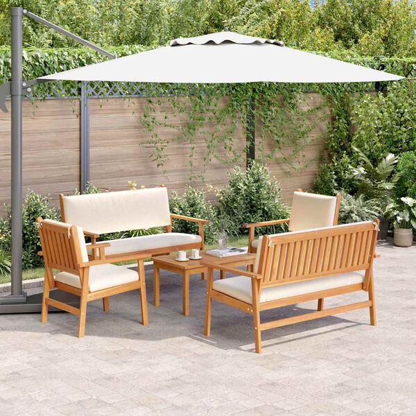 vidaXL Set Divano da Giardino 5 pcs Marrone Legno di Acacia Massello