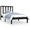 vidaXL Giroletto Nero in Legno Massello di Pino 90x190 cm Single